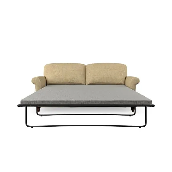 2-Seater Sofa Bed with Storage - Ochre, Fabric