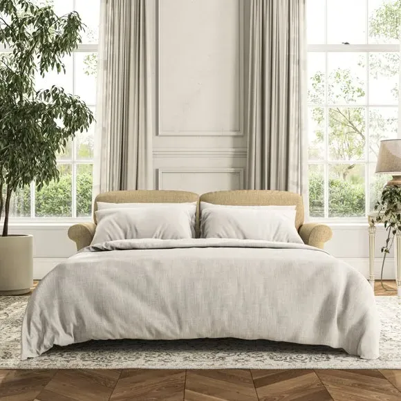 2-Seater Sofa Bed with Storage - Ochre, Fabric
