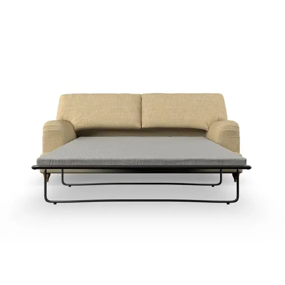 2-Seater Sofa Bed with Storage - Ochre, Fabric