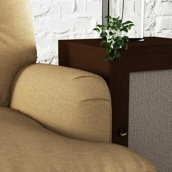 2-Seater Sofa Bed with Storage - Ochre, Faux Linen