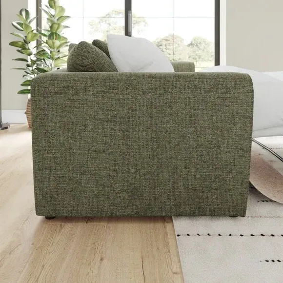 2-Seater Sofa Bed with Storage - Olive, Chenille