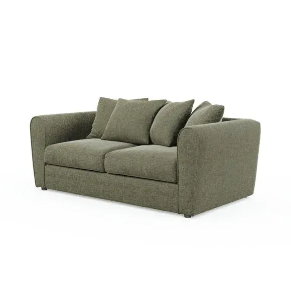 2-Seater Sofa Bed with Storage - Olive, Chenille