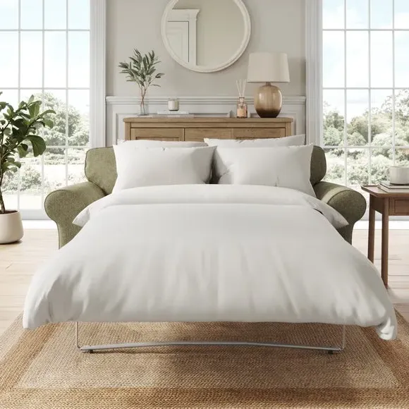 2-Seater Sofa Bed with Storage - Olive, Chenille