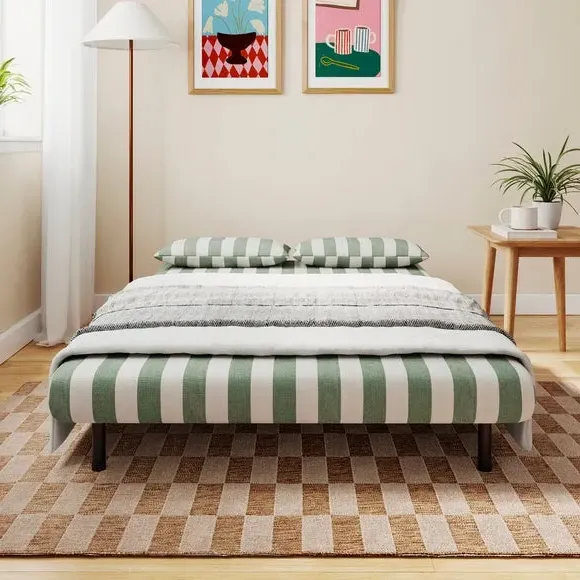 2-Seater Sofa Bed with Storage - Olive, Fabric