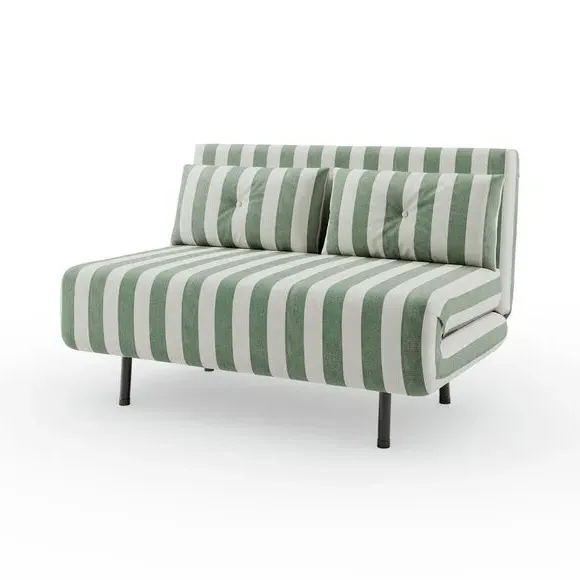 2-Seater Sofa Bed with Storage - Olive, Fabric