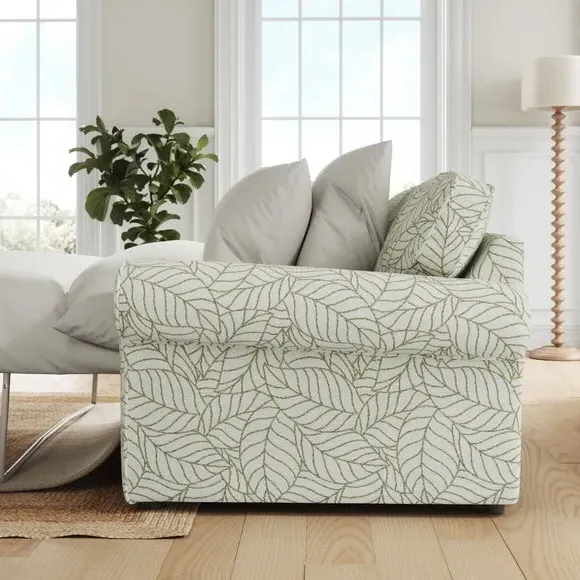 2-Seater Sofa Bed with Storage - Olive, Fabric