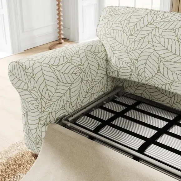 2-Seater Sofa Bed with Storage - Olive, Fabric