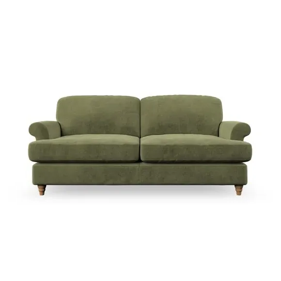 2-Seater Sofa Bed with Storage - Olive, Velvet