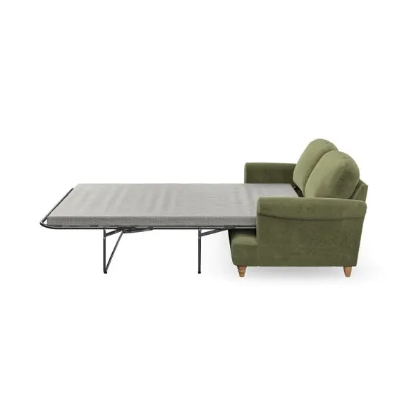 2-Seater Sofa Bed with Storage - Olive, Velvet