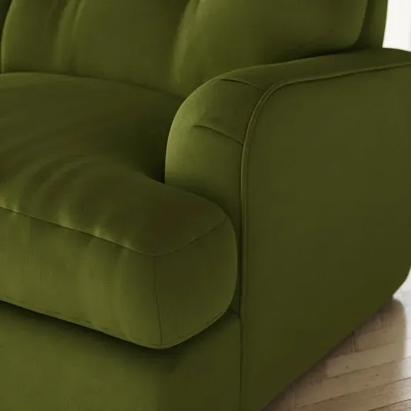 2-Seater Sofa Bed with Storage - Olive, Velvet