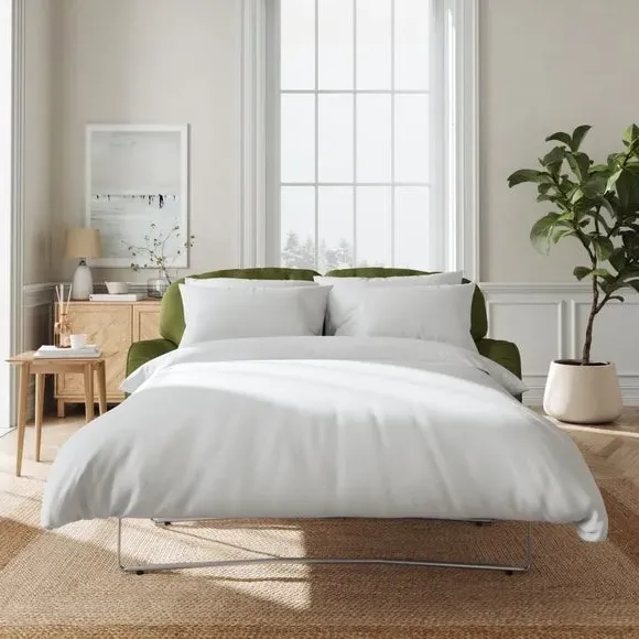 2-Seater Sofa Bed with Storage - Olive, Velvet