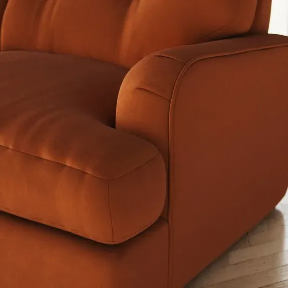 2-Seater Sofa Bed with Storage - Orange, Velvet