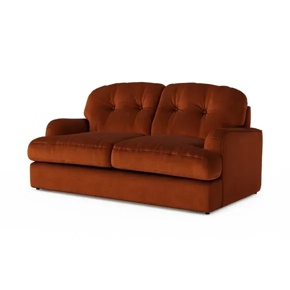 2-Seater Sofa Bed with Storage - Orange, Velvet