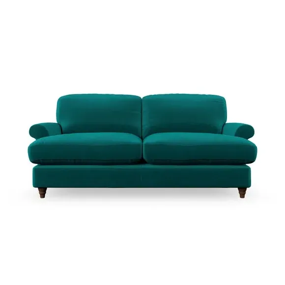 2-Seater Sofa Bed with Storage - Peacock, Velvet