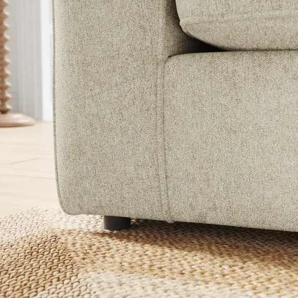 2-Seater Sofa Bed with Storage - Sandstone, Chenille