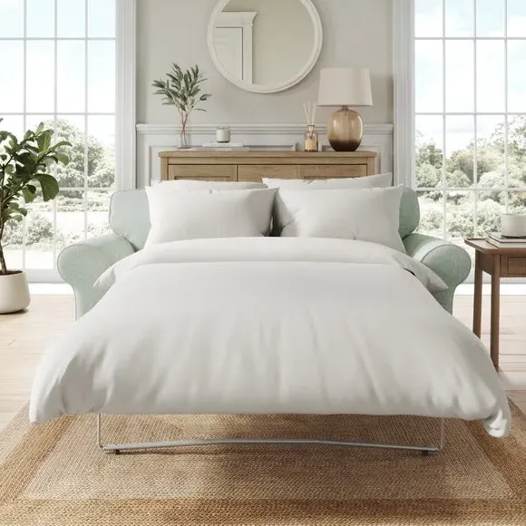 2-Seater Sofa Bed with Storage - Seafoam, Chenille