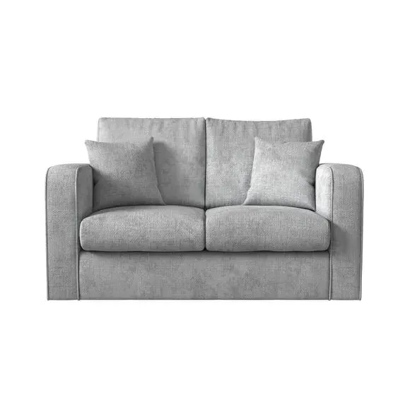 2-Seater Sofa Bed with Storage - Silver, Chenille
