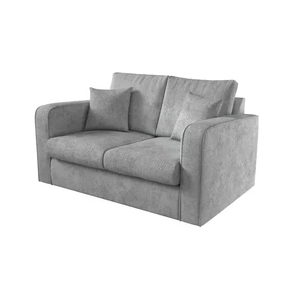 2-Seater Sofa Bed with Storage - Silver, Chenille