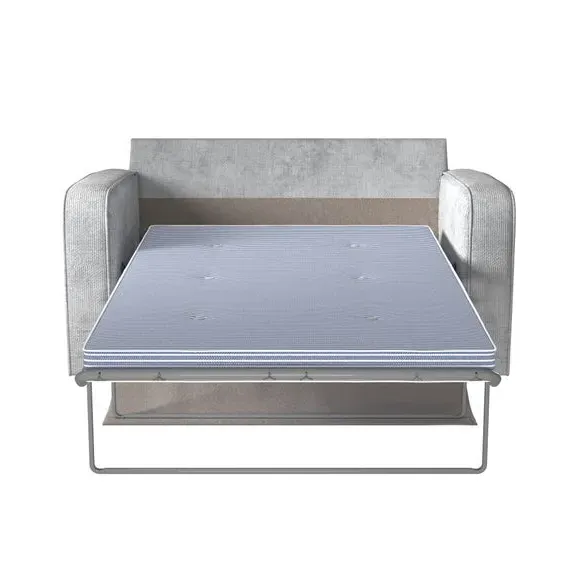 2-Seater Sofa Bed with Storage - Silver, Chenille