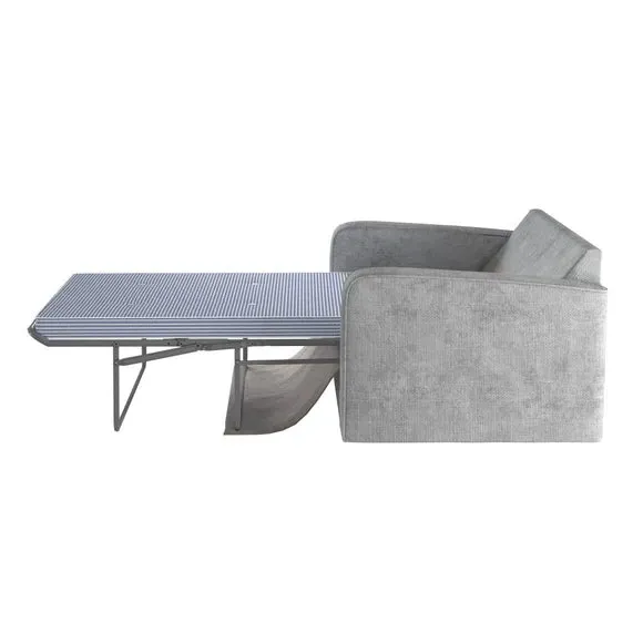 2-Seater Sofa Bed with Storage - Silver, Chenille