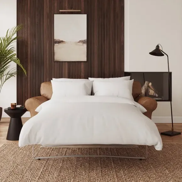 2-Seater Sofa Bed with Storage - Tan, Faux Leather