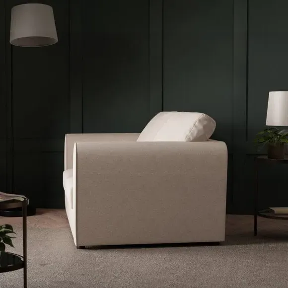 2-Seater Sofa Compact Design - Natural, Fabric