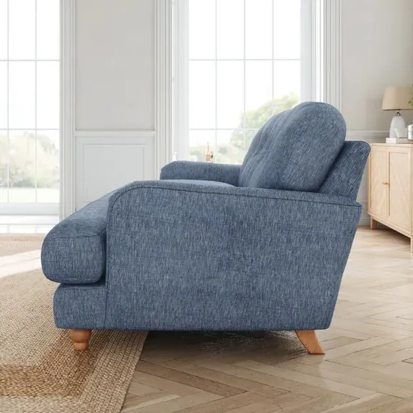 2-Seater Sofa - Denim, Faux Linen