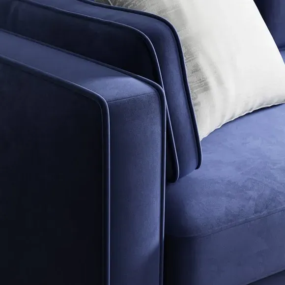 2-Seater Sofa - Indigo, Velvet