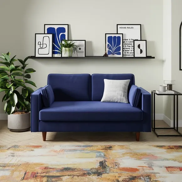 2-Seater Sofa - Indigo, Velvet image