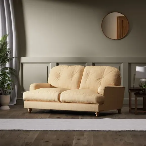 2-Seater Sofa - Ochre, Faux Linen