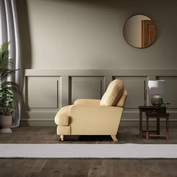 2-Seater Sofa - Ochre, Faux Linen