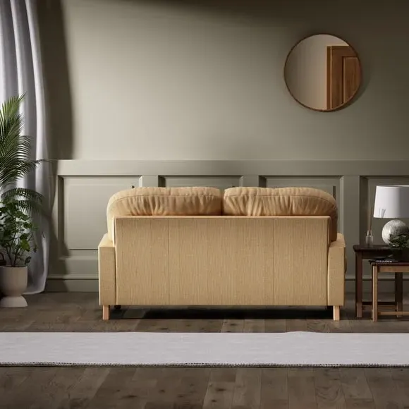 2-Seater Sofa - Ochre, Faux Linen
