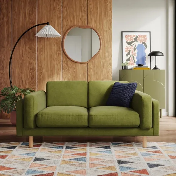 2-Seater Sofa - Olive, Chenille