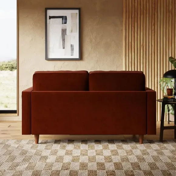2-Seater Sofa - Orange, Velvet