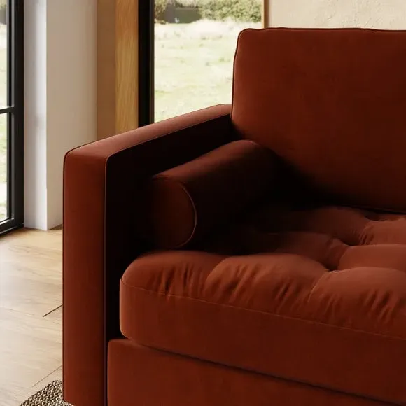 2-Seater Sofa - Orange, Velvet