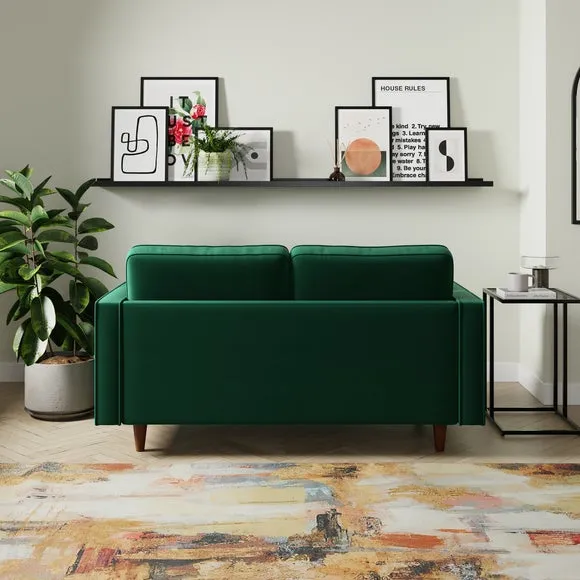 2-Seater Sofa - Racing Green, Velvet