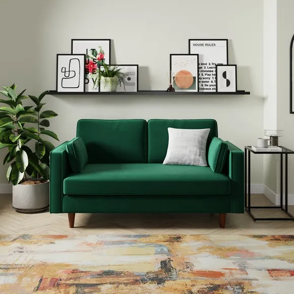 2-Seater Sofa - Racing Green, Velvet