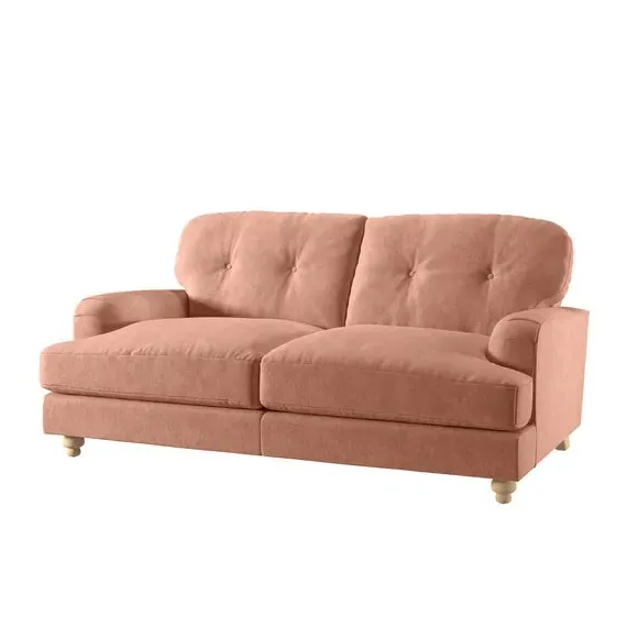 2-Seater Sofa Vintage Style - Apricot, Velvet