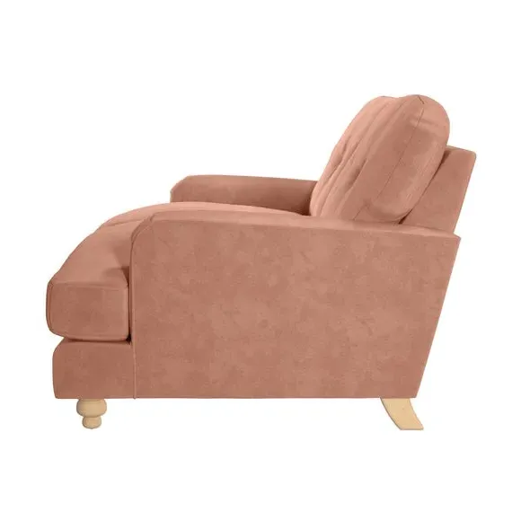 2-Seater Sofa Vintage Style - Apricot, Velvet