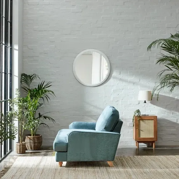 2-Seater Sofa Vintage Style - Aqua, Chenille