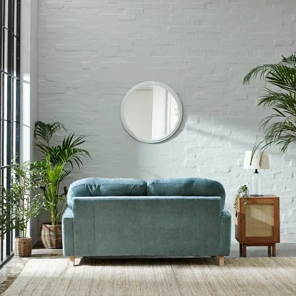 2-Seater Sofa Vintage Style - Aqua, Chenille