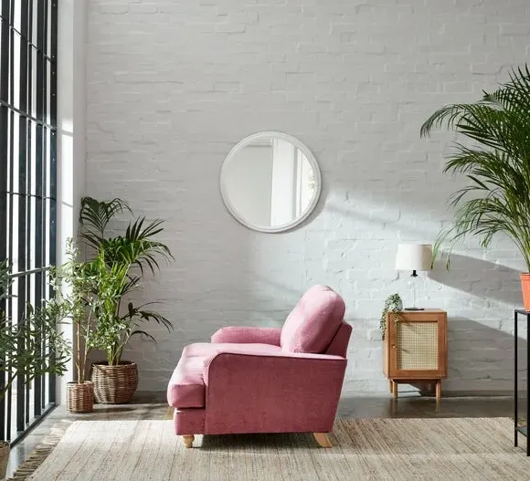 2-Seater Sofa Vintage Style - Berry, Chenille