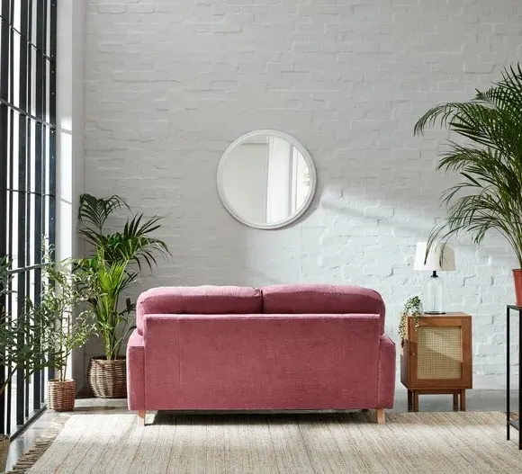 2-Seater Sofa Vintage Style - Berry, Chenille
