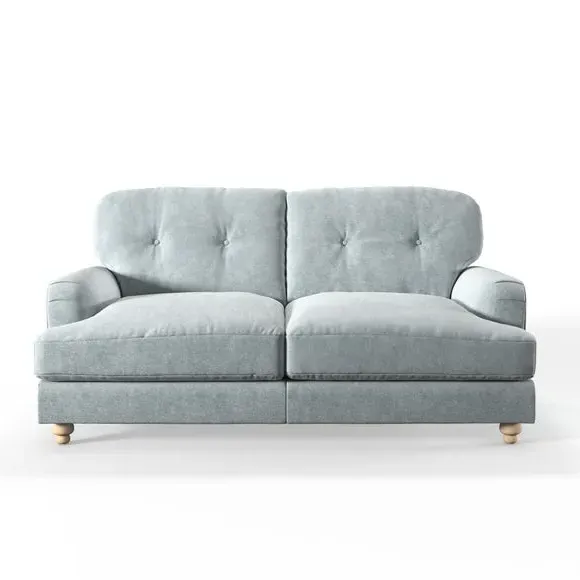 2-Seater Sofa Vintage Style - Blue, Velvet