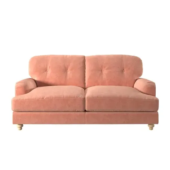 2-Seater Sofa Vintage Style - Coral, Velvet
