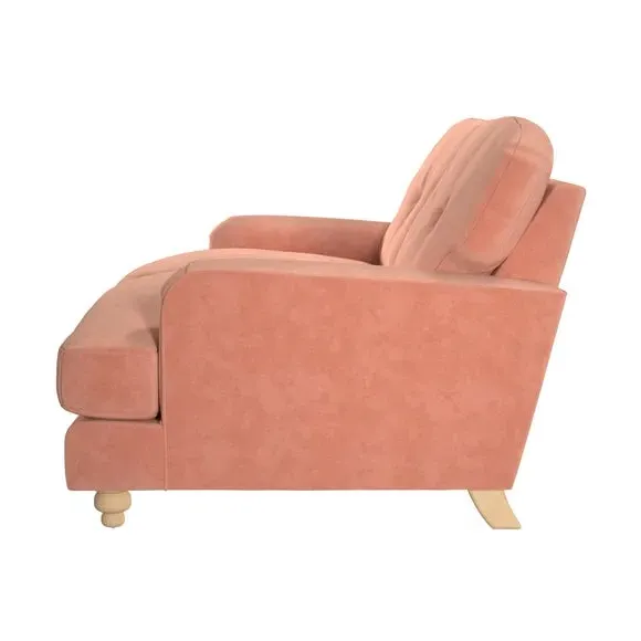 2-Seater Sofa Vintage Style - Coral, Velvet