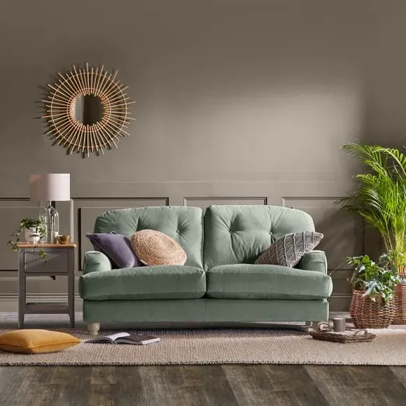 2-Seater Sofa Vintage Style - Green, Velvet