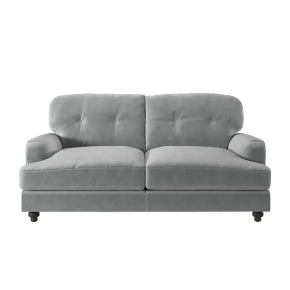 2-Seater Sofa Vintage Style - Grey, Velvet