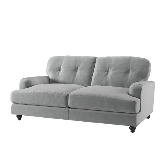 2-Seater Sofa Vintage Style - Grey, Velvet