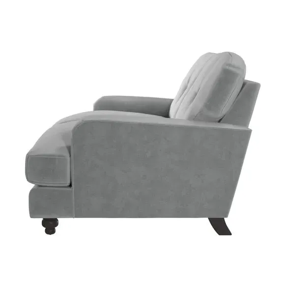 2-Seater Sofa Vintage Style - Grey, Velvet